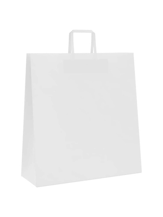 Papírové tašky 50 ks s uchy bílé 45x17x48 cm