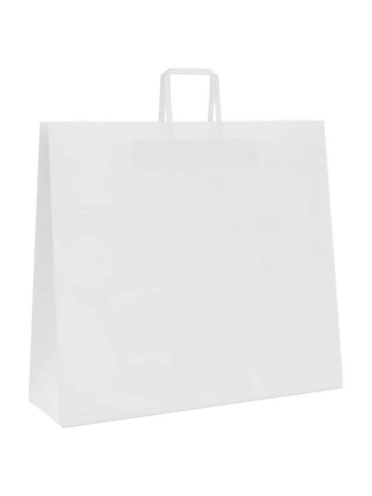 Papírové tašky 50 ks s uchy bílé 54x15x49 cm