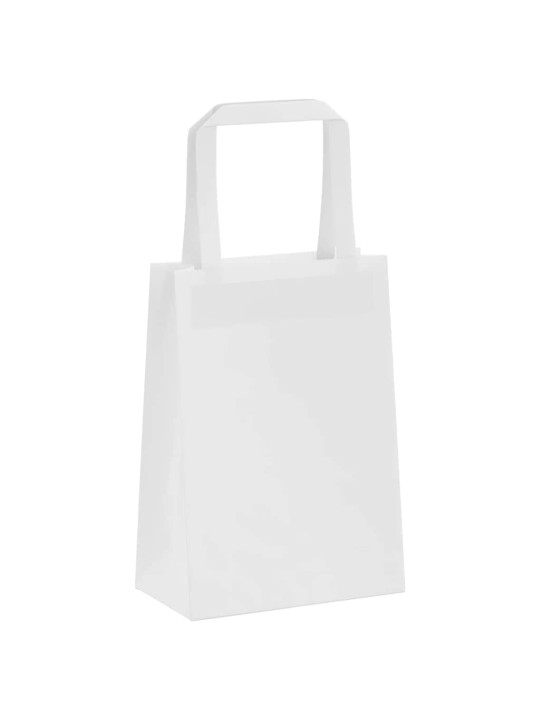 Papírové tašky 250 ks s uchy bílá 15x8x21 cm