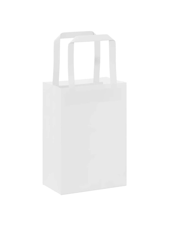 Papírové tašky 250 ks s uchy bílá 15x8x21 cm