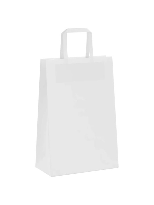 Papírové tašky 250 ks s uchy bílá 21x11x31 cm