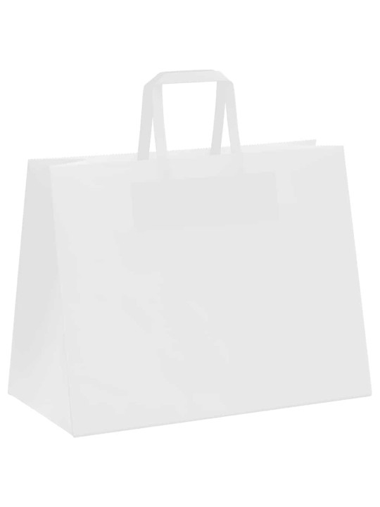 Papírové tašky 250 ks s uchy bílé 32x17x25 cm