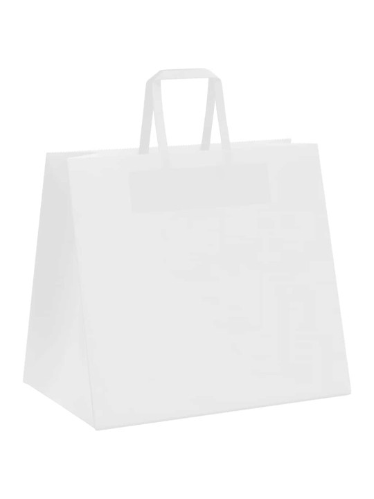 Papírové sáčky 250 ks s uchy bílé 32x22x28 cm
