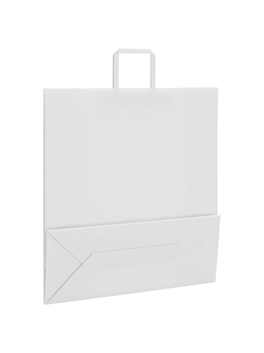 Papírové tašky 250 ks s uchy bílé 45x17x48 cm