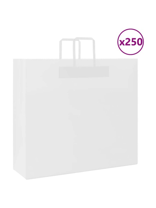 Papírové tašky 250 ks s uchy bílé 54x15x49 cm
