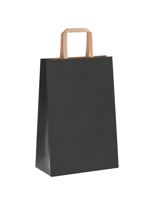 Papírové tašky 50 ks s uchy černé 21x11x31 cm