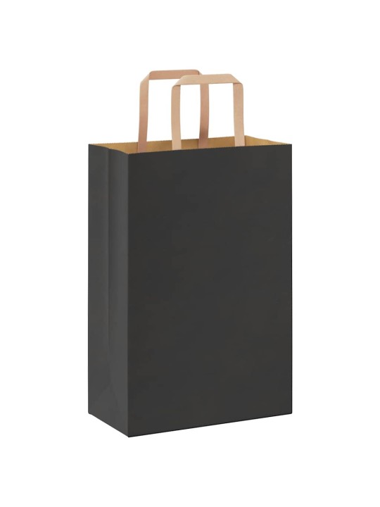 Papírové tašky 50 ks s uchy černé 21x11x31 cm