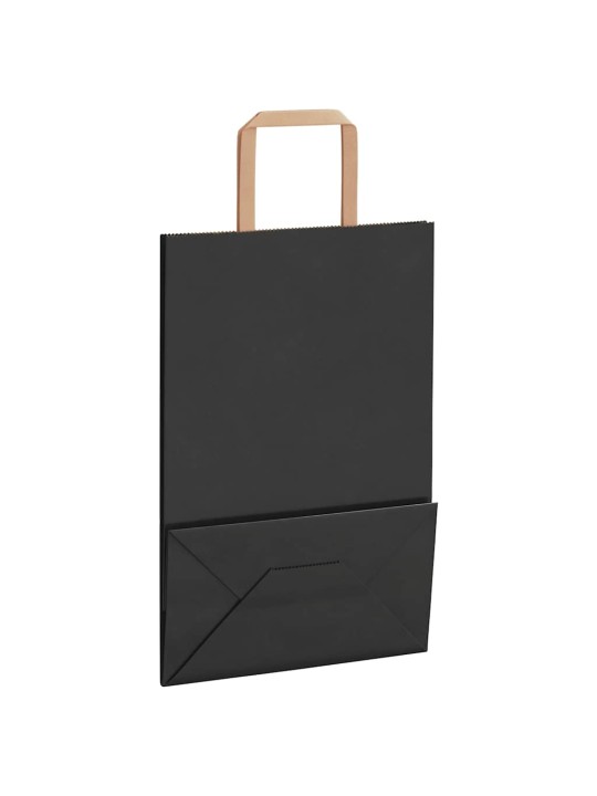 Papírové tašky 50 ks s uchy černé 21x11x31 cm
