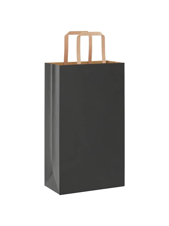 Papírové tašky 50 ks s uchy černé 21x11x36 cm