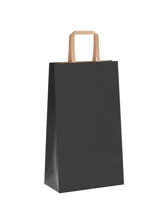 Papírové tašky 50 ks s uchy černé 21x11x36 cm