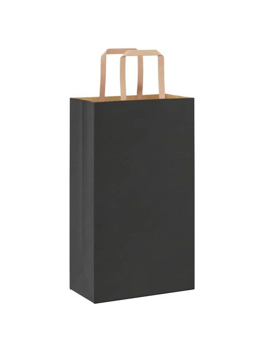 Papírové tašky 50 ks s uchy černé 21x11x36 cm