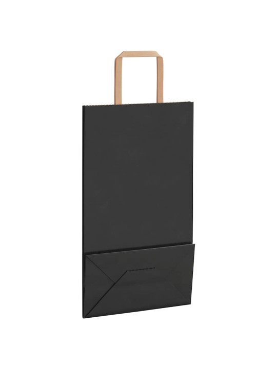 Papírové tašky 50 ks s uchy černé 21x11x36 cm