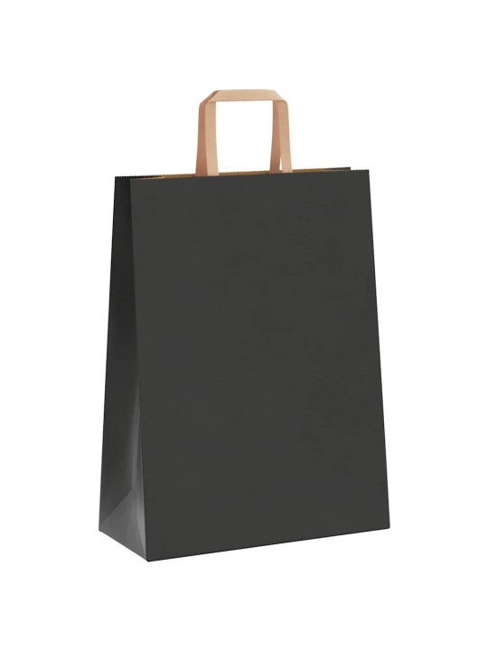 Papírové tašky 50 ks s uchy černé 26x12x35 cm