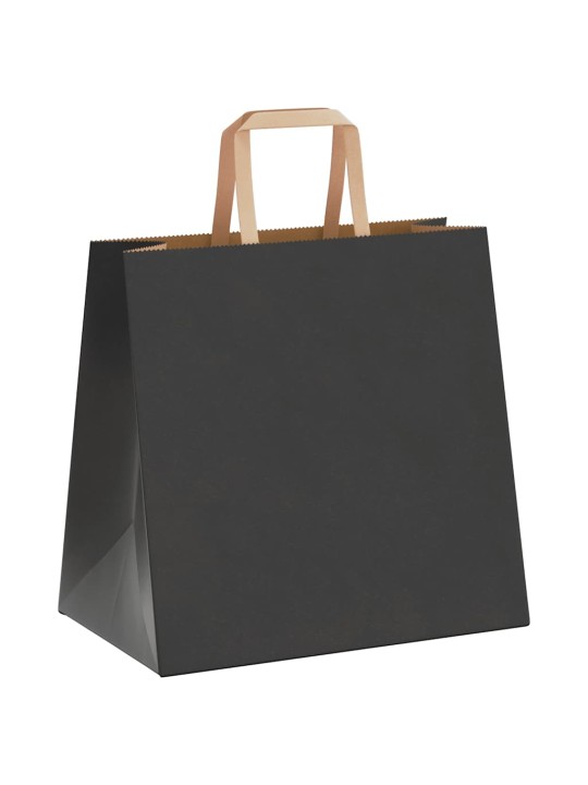 Papírové tašky 50 ks s uchy černé 26x17x25 cm