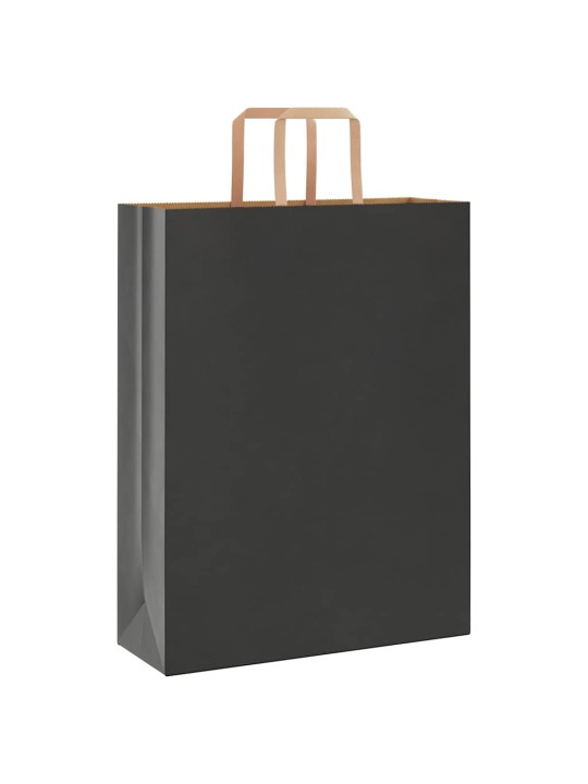 Papírové tašky 50 ks s uchy černé 32x12x42 cm