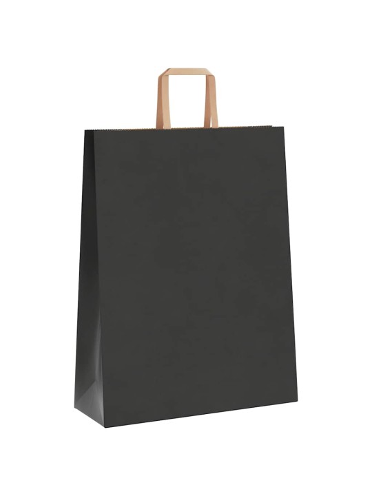 Papírové tašky 50 ks s uchy černé 32x12x42 cm