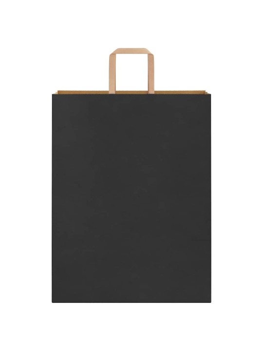 Papírové tašky 50 ks s uchy černé 32x12x42 cm