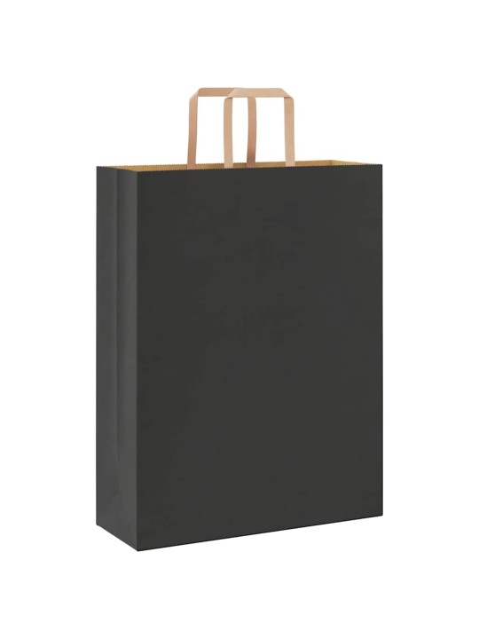 Papírové tašky 50 ks s uchy černé 32x12x42 cm