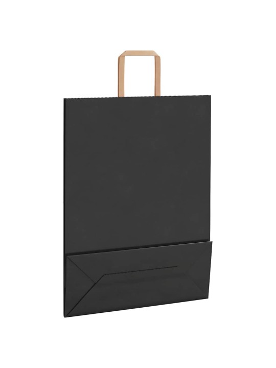 Papírové tašky 50 ks s uchy černé 32x12x42 cm