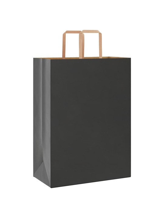 Papírové tašky 50 ks s uchy černé 32x17x44 cm