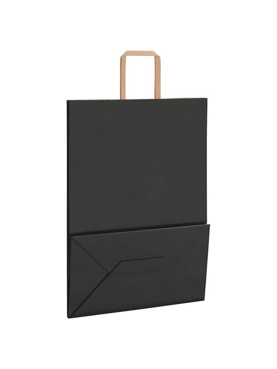 Papírové tašky 50 ks s uchy černé 32x17x44 cm