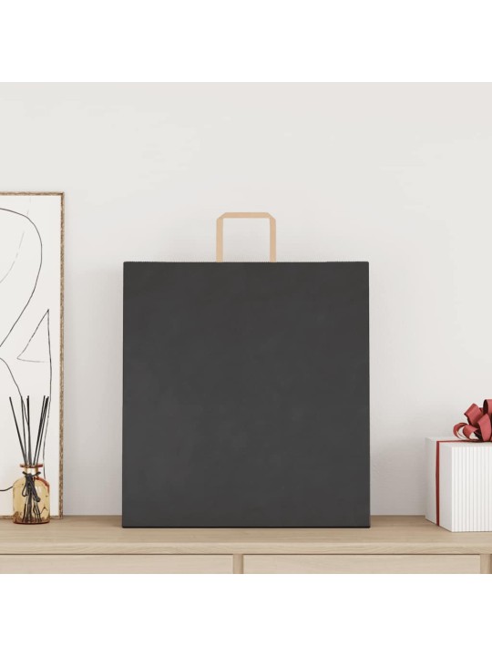 Papírové tašky 50 ks s uchy černé 45x17x48 cm