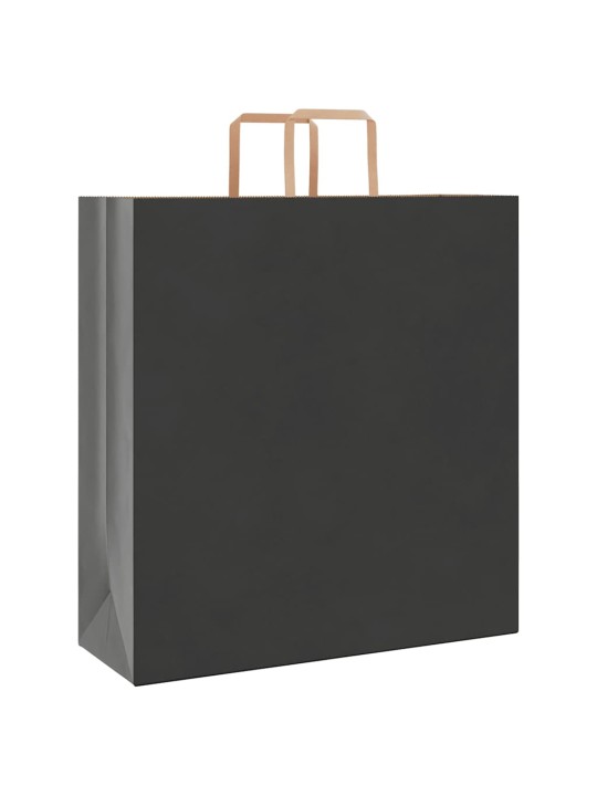 Papírové tašky 50 ks s uchy černé 45x17x48 cm