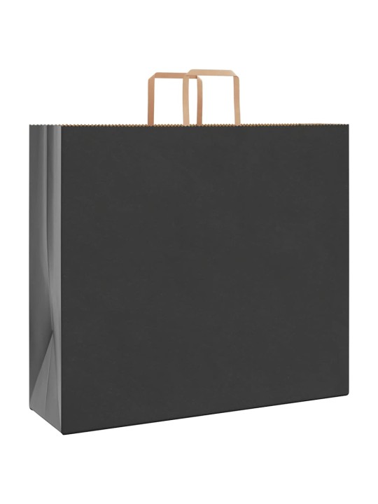 Papírové tašky 50 ks s uchy černé 54x15x49 cm