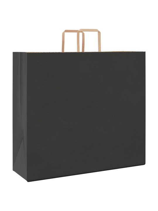 Papírové tašky 50 ks s uchy černé 54x15x49 cm