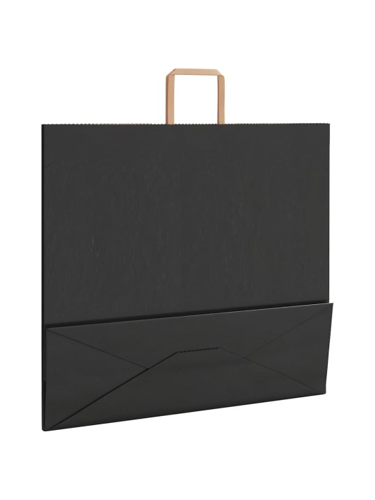 Papírové tašky 50 ks s uchy černé 54x15x49 cm
