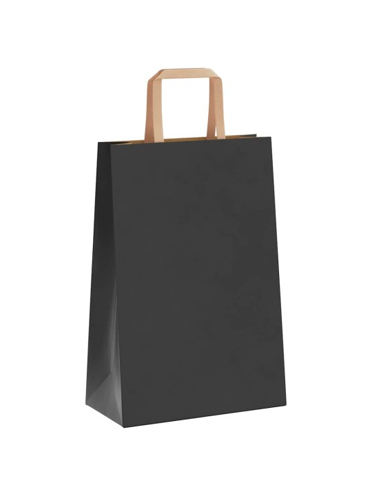 Papírové sáčky 250 ks s uchy černé 21x11x31 cm