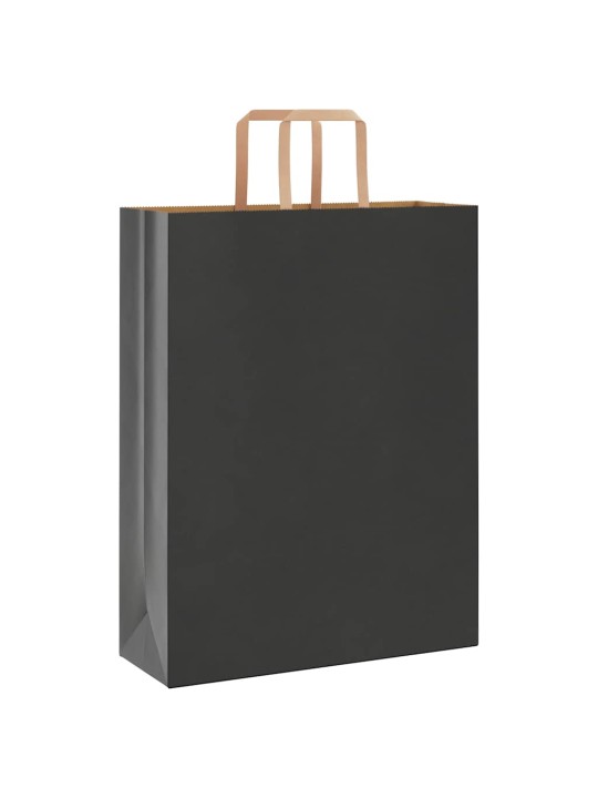 Papírové tašky 250 ks s uchy černé 32x12x42 cm