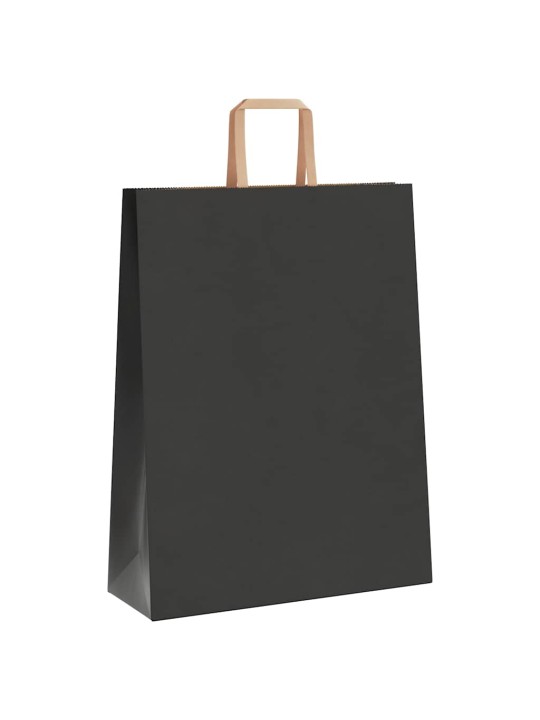 Papírové tašky 250 ks s uchy černé 32x12x42 cm