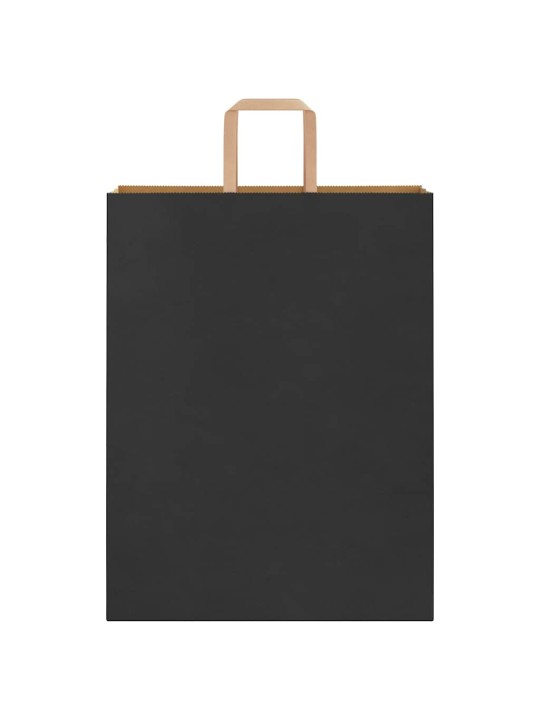 Papírové tašky 250 ks s uchy černé 32x12x42 cm