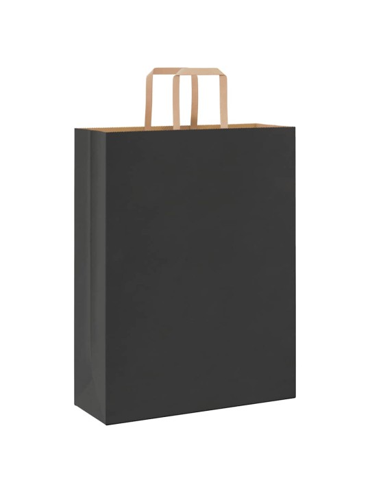 Papírové tašky 250 ks s uchy černé 32x12x42 cm