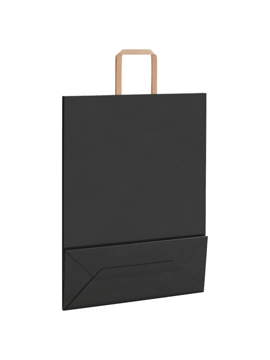 Papírové tašky 250 ks s uchy černé 32x12x42 cm