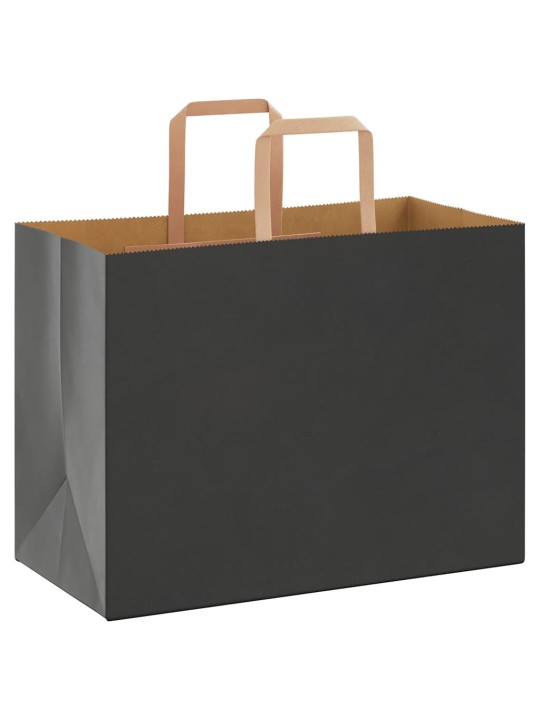 Papírové tašky 250 ks s uchy černé 32x17x25 cm