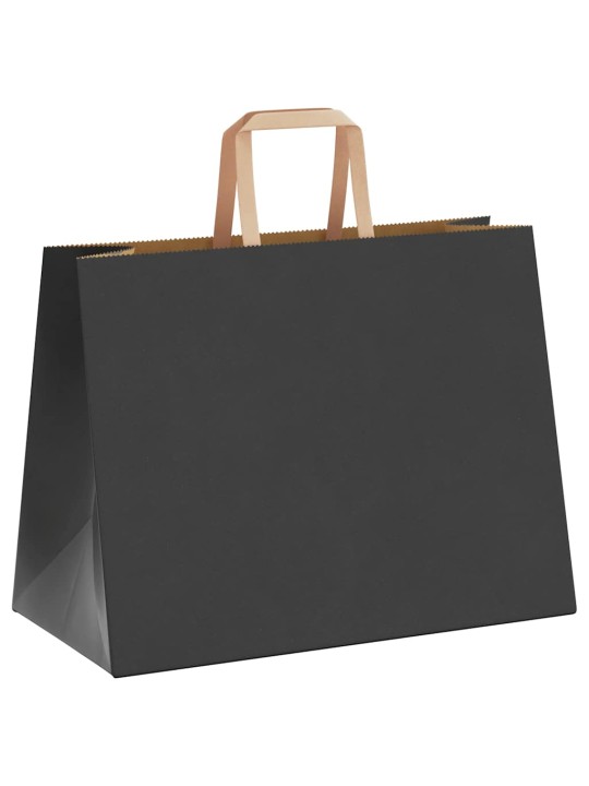 Papírové tašky 250 ks s uchy černé 32x17x25 cm