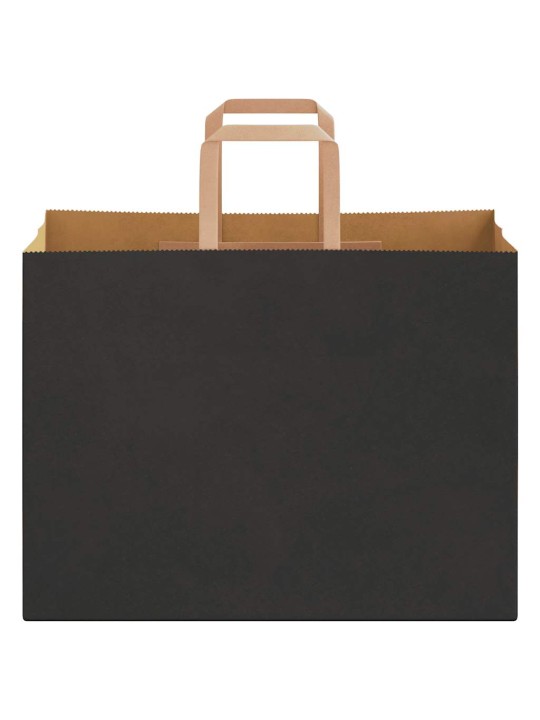 Papírové tašky 250 ks s uchy černé 32x17x25 cm