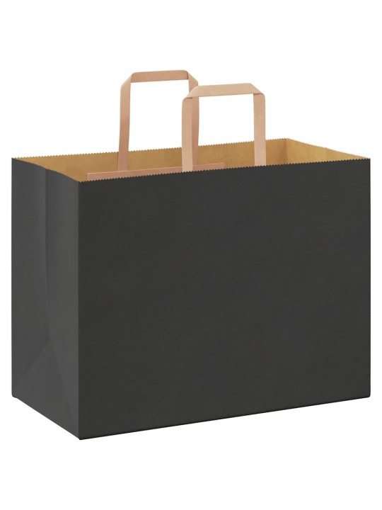 Papírové tašky 250 ks s uchy černé 32x17x25 cm