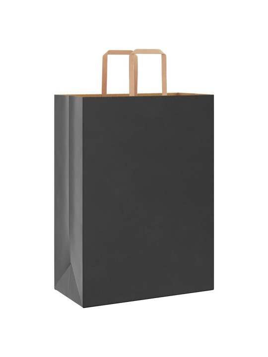Papírové tašky 250 ks s uchy černé 32x17x44 cm
