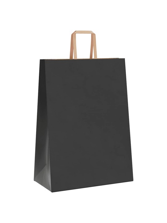 Papírové tašky 250 ks s uchy černé 32x17x44 cm