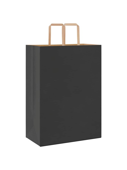 Papírové tašky 250 ks s uchy černé 32x17x44 cm