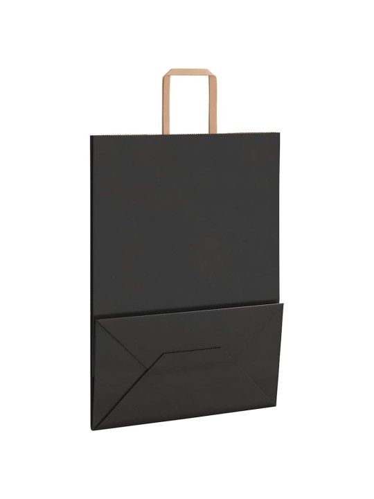 Papírové tašky 250 ks s uchy černé 32x17x44 cm