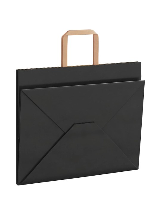 Papírové tašky 250 ks s uchy černé 32x22x24 cm
