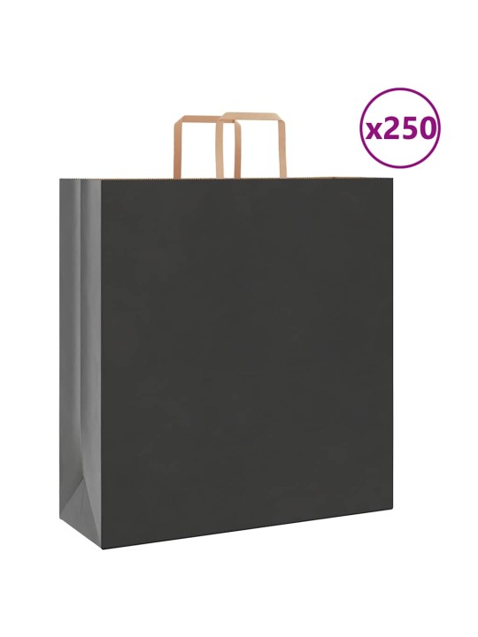 Papírové sáčky 250 ks s uchy černé 45x17x48 cm