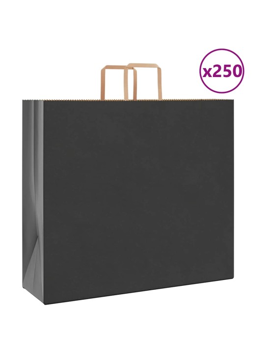 Papírové sáčky 250 ks s uchy černé 54x15x49 cm