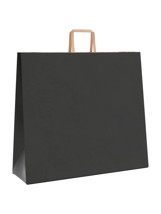 Papírové sáčky 250 ks s uchy černé 54x15x49 cm