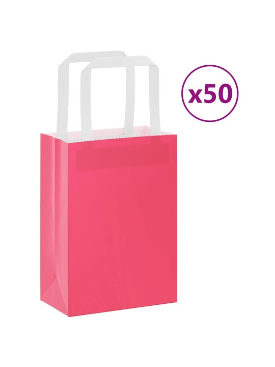 Papírové sáčky 50 ks s uchy růžové 15x8x21 cm