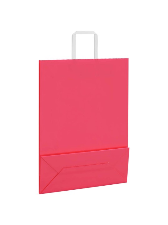 Papírové tašky 50 ks s uchy růžové 32x12x42 cm